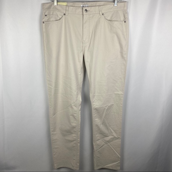 Peter Millar Crown Soft Touch Twill Beige Pants - Picture 3 of 6